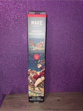🆕💜 Makers Market Diamond Art Kit Santa Sleigh 16x20 Holiday Christmas Craft NEW